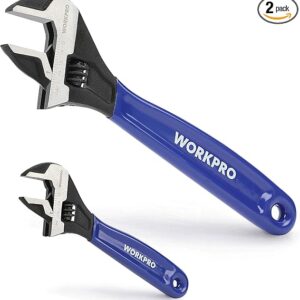 WORKPRO Adjustable Wrench Set – 6 & 10 Cr-V Steel Tools