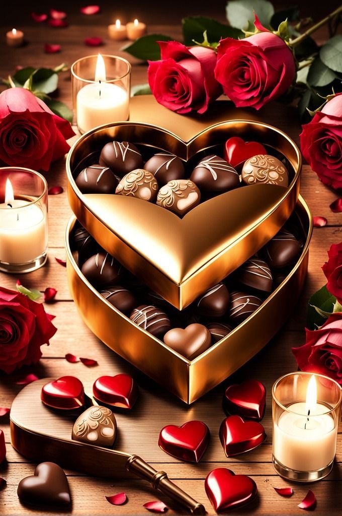 rose candle and chocolate decoration